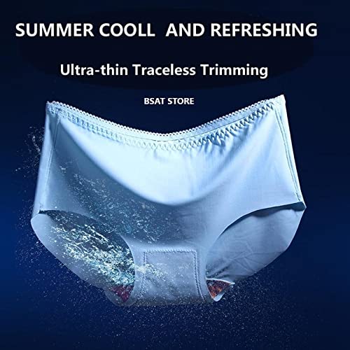 Women's Ice Silk Blend Invisible Lines No Show Hipster Panty (Pack of 4) (Multicolor, S)